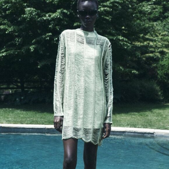 Zara openwork knit mini dress - Picture 7 of 12